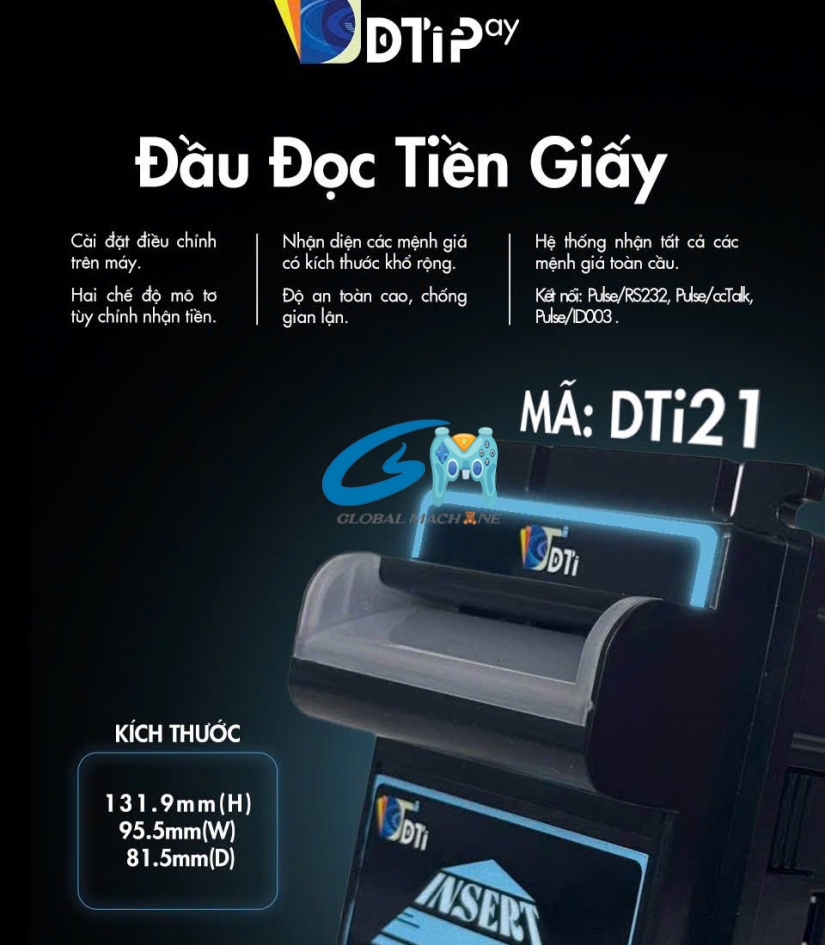 Đầu Đọc Tiền Giấy DTi21 (DTiPay) – Giải Pháp Thanh Toán Tự Động Thông Minh & Bảo Mật