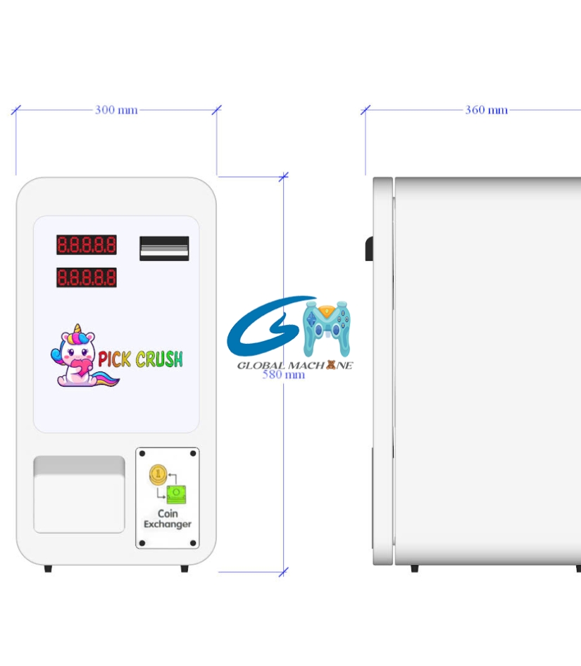 Máy Bán Xu Pick Crush_ Size nhỏ _ 300x360x580 (mm)